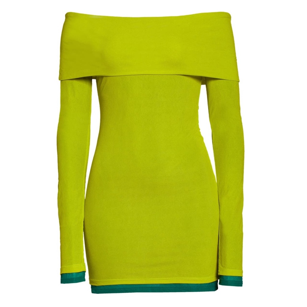 Simon Miller Off Shoulder Green Mini Dress Small NWT